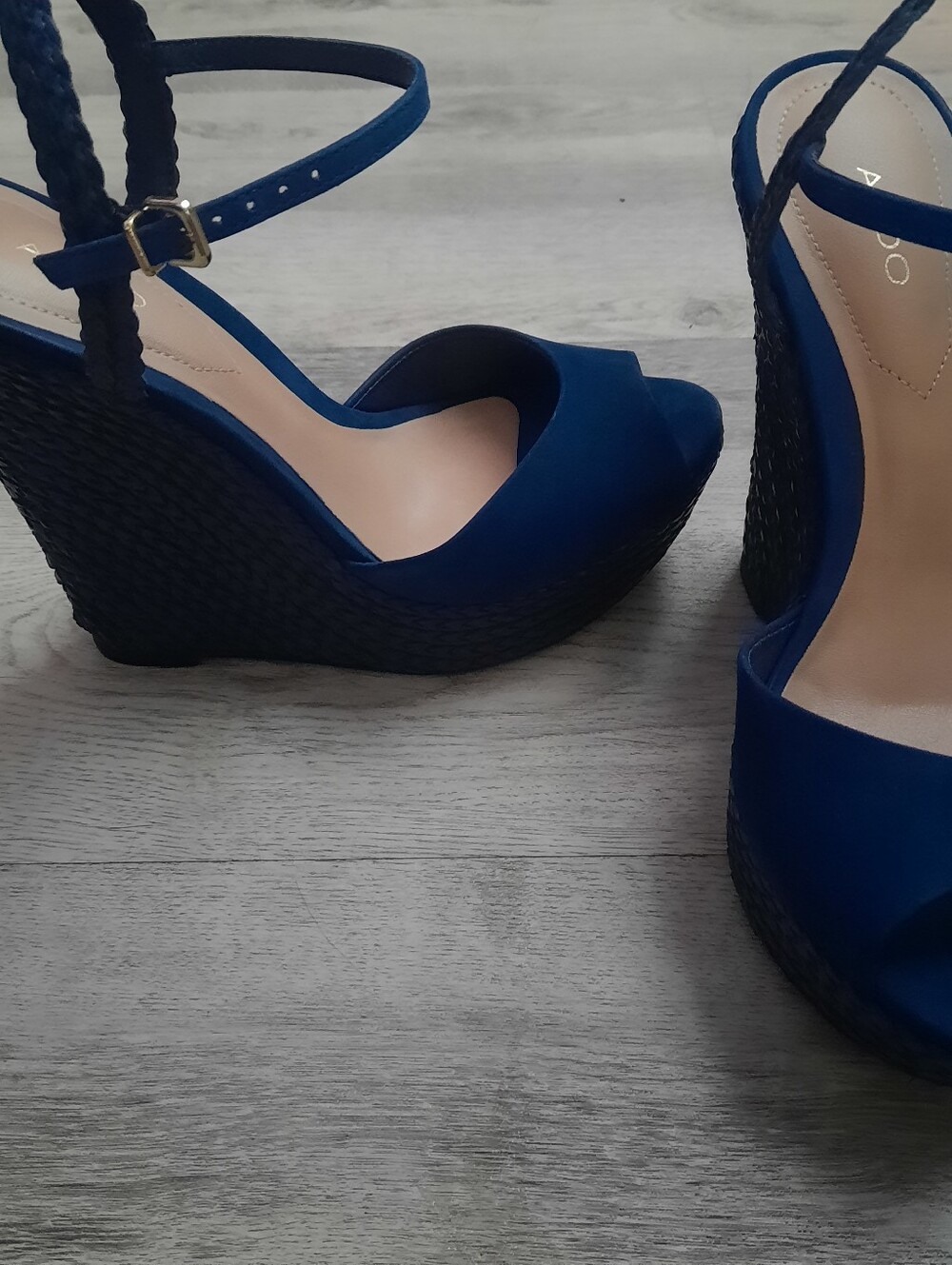 Aldo Blue Espridilla Wedge Sandals with Ankle Strap